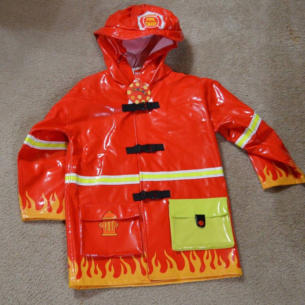 New W/Tags KIDORABLE Fire Dept. Rain Jacket